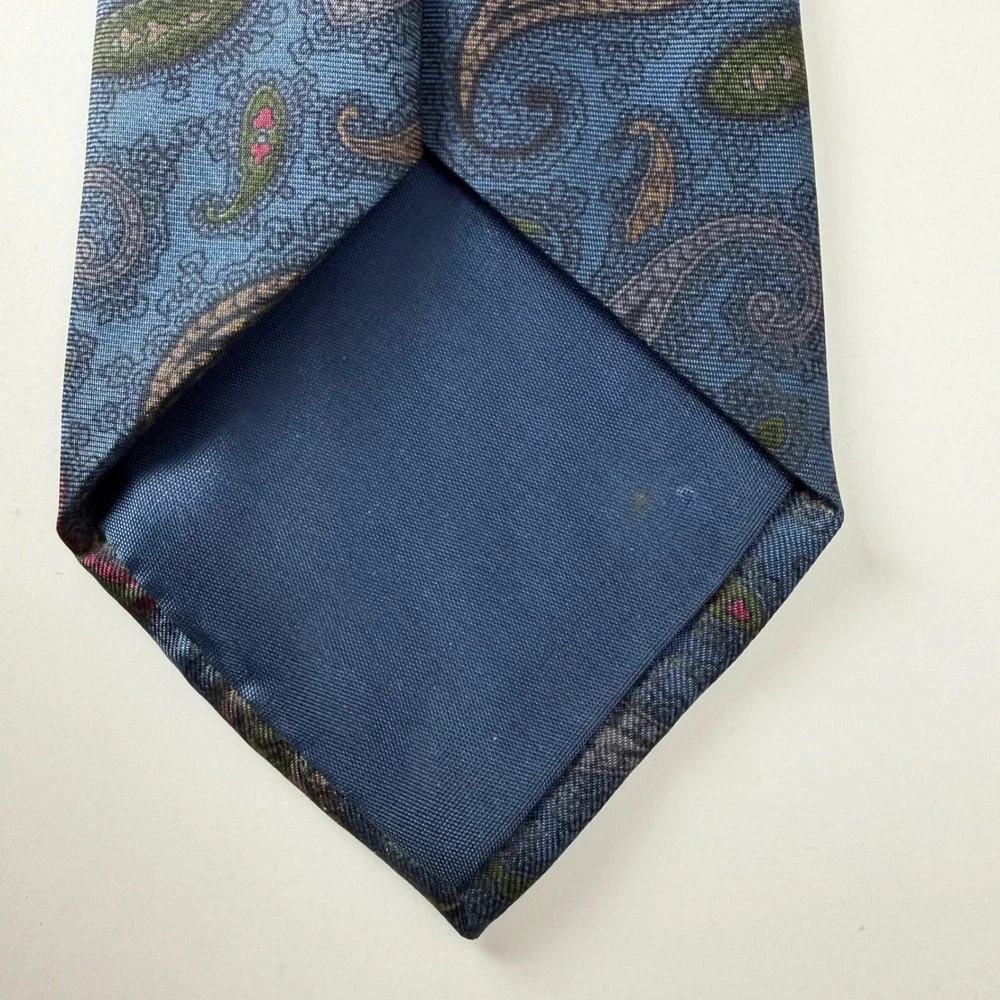 Lanvin Tie Mens Blue Paisley Silk Tie‎ Italy